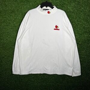Pro Celebrity‎ Louisville Cardinals Mock Neck Long Sleeve Shirt White Mens XXL